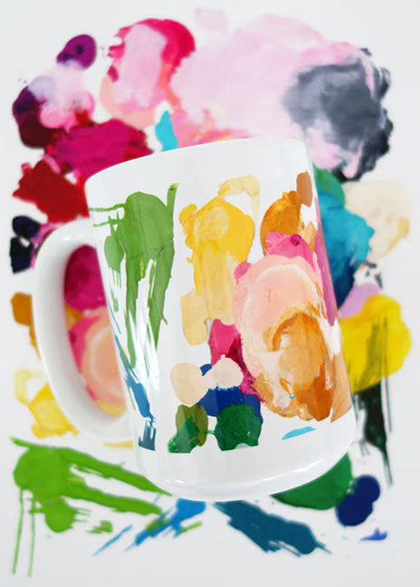 Art Palette Coffee Mug, Abstract Art Coffee Mug, Gift Idea, Perfect Gift, Gift for Artist, Gift for Art Teacher, Abstract Paint, Art Palette Art by Jennifer McCully